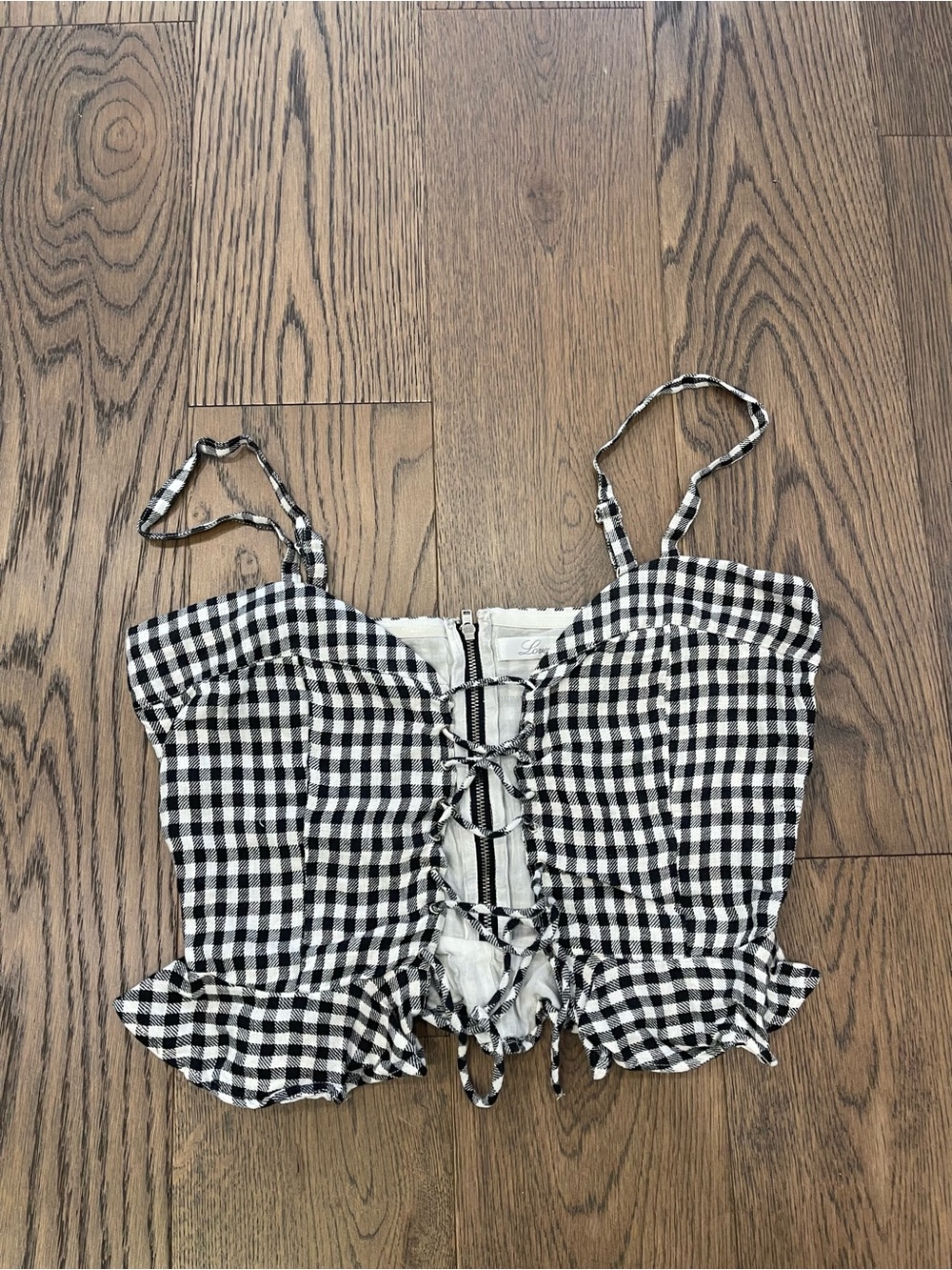 Lovers & Friends Revolve Gingham Top XS Western Rodeo